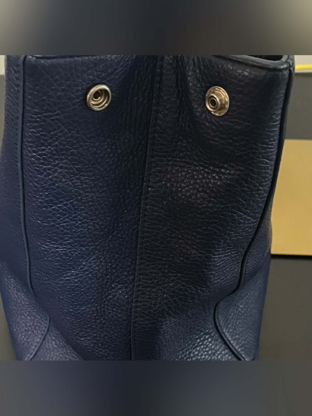 Furla Deep Blue Pebbled Leather Tote - Picture 7 of 12